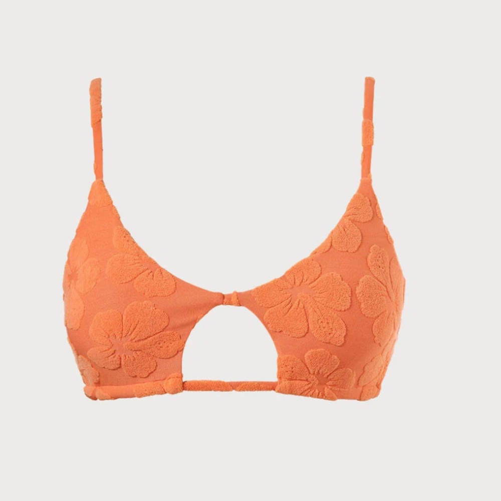 Berlook Orange Floral Jacquard Cut Out Bikini Set - Picture 7 of 11